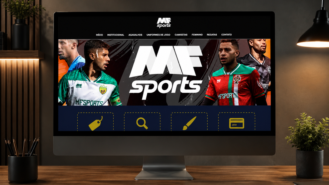 Site da MF Sports Uniformes, desenvolvido pela Webgui